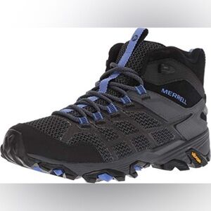 EUC Merrell Women's Moab FST 2 MID Waterproof Hiking Shoe, Black/Granite size 8